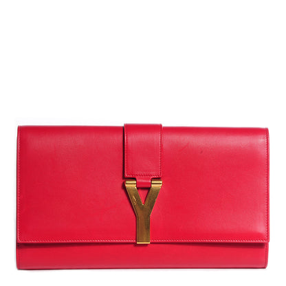 Saint Laurent Calfskin Classic Y Clutch Red 1 of 8