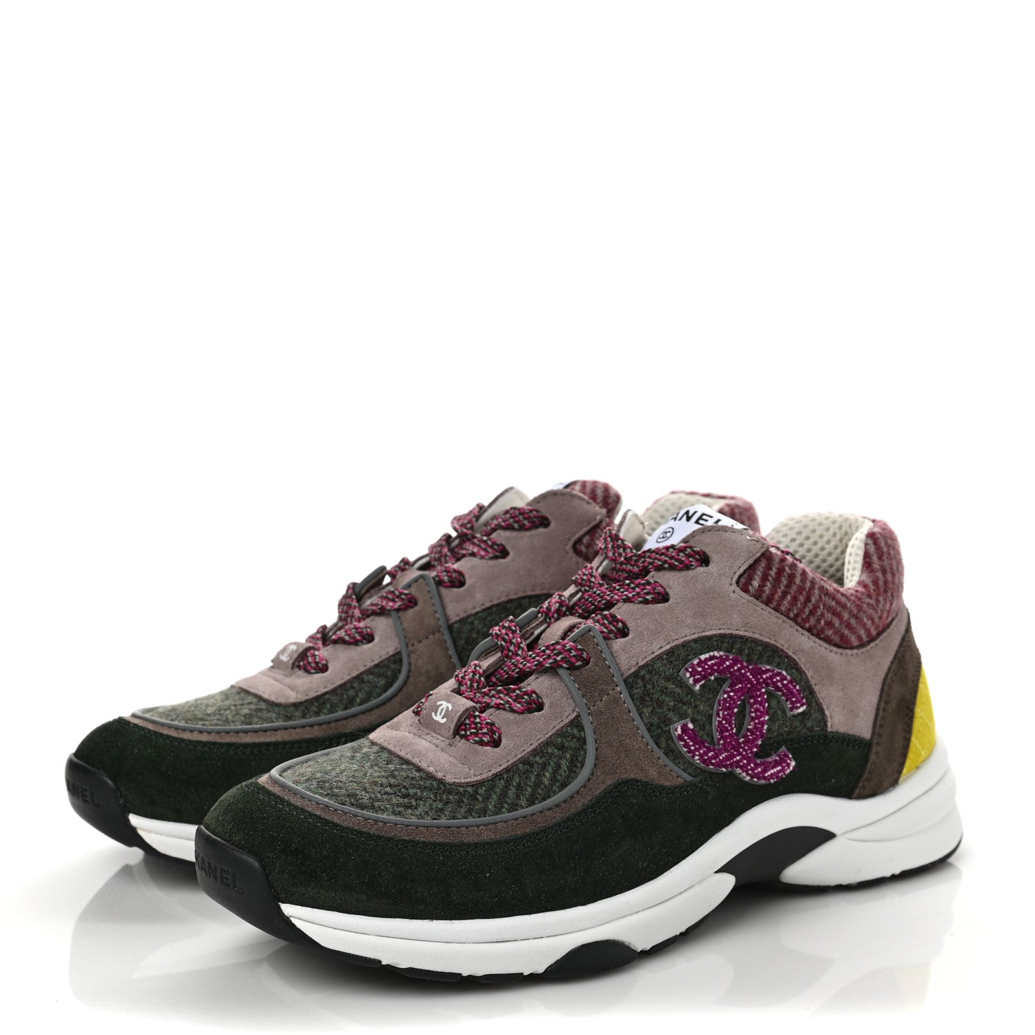 Chanel Tweed Suede CC Sneakers 39.5 Multicolor 3 of 6