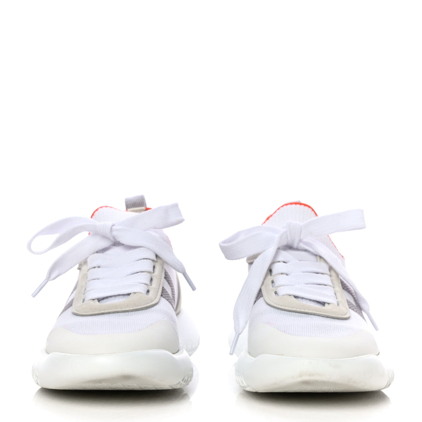 Knit Suede Goatskin Womens Crew Sneakers 36 White Gris