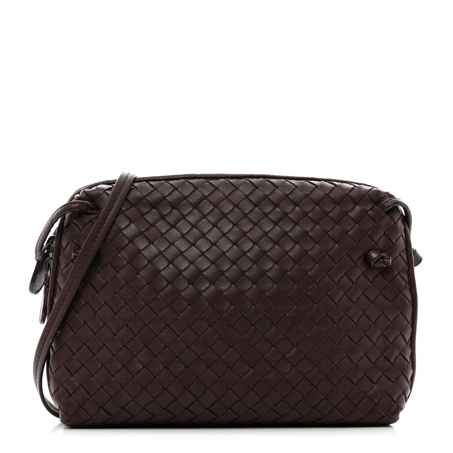 Bottega Veneta Nappa Intrecciato Nodini Crossbody Messenger Burgundy 1 of 12