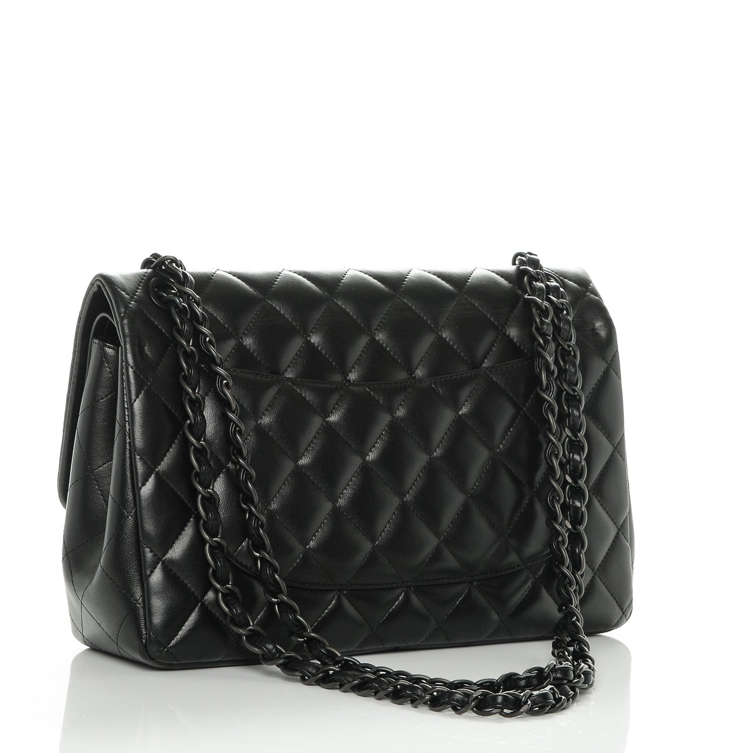 Chanel Lambskin Quilted Jumbo Double Flap So Black 3 of 12