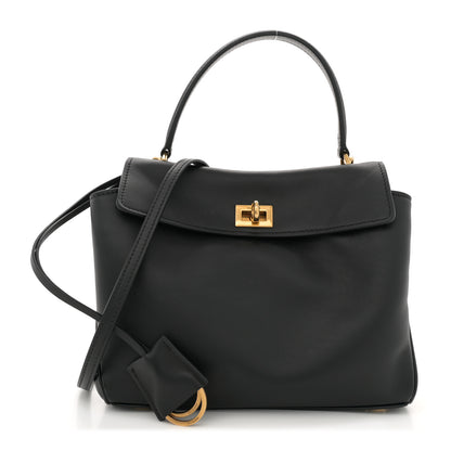 Balenciaga Natural Smooth Calfskin Mini Rodeo Top Handle Handbag Black 1 of 12