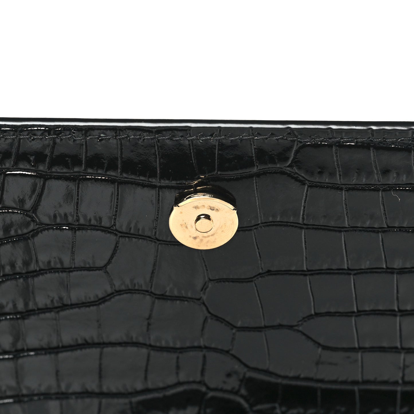 Calfskin Crocodile Embossed Medium Monogram Sunset Black