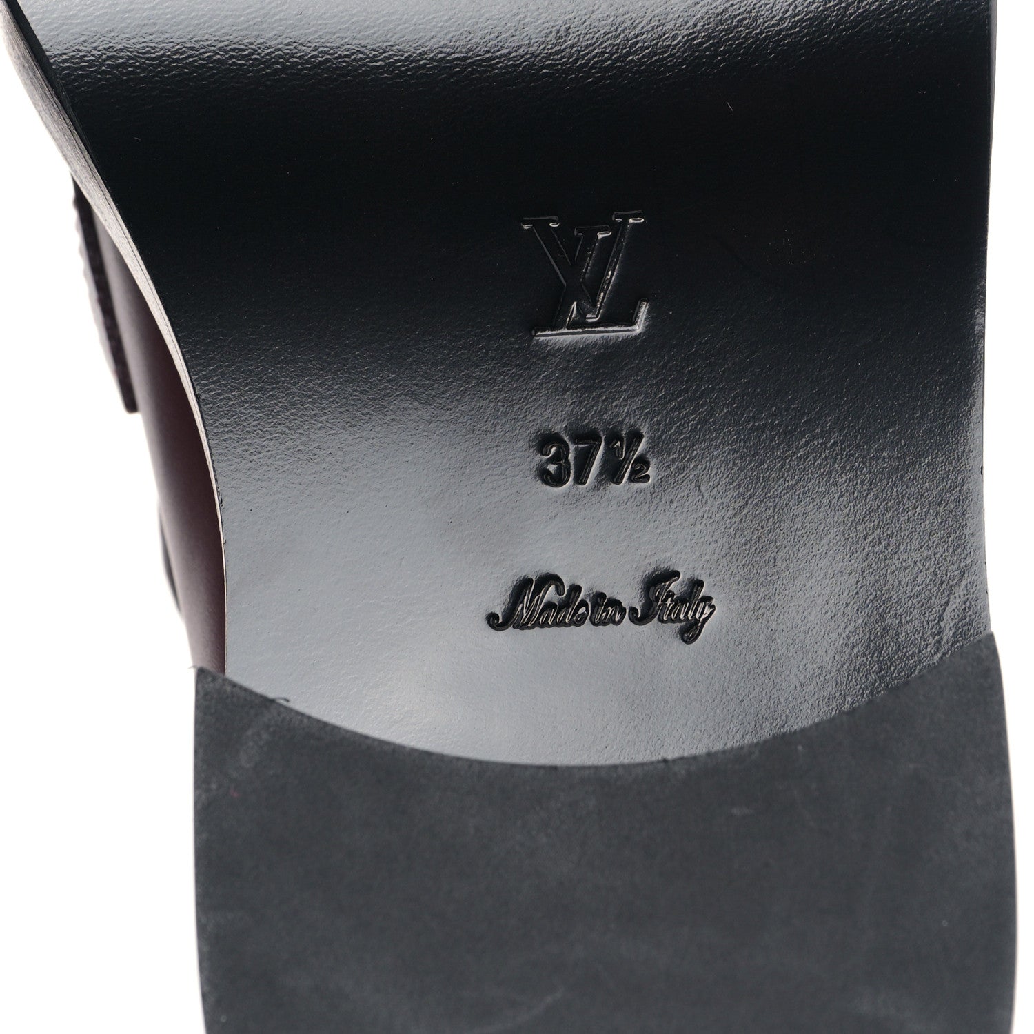 Louis Vuitton Calfskin Academy Loafers 37.5 Burgundy 6 of 7