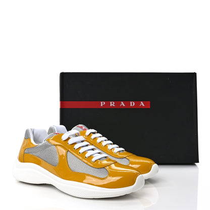 Prada Patent America's Cup Patchwork Sneakers 9 Gold Silver 10 of 10