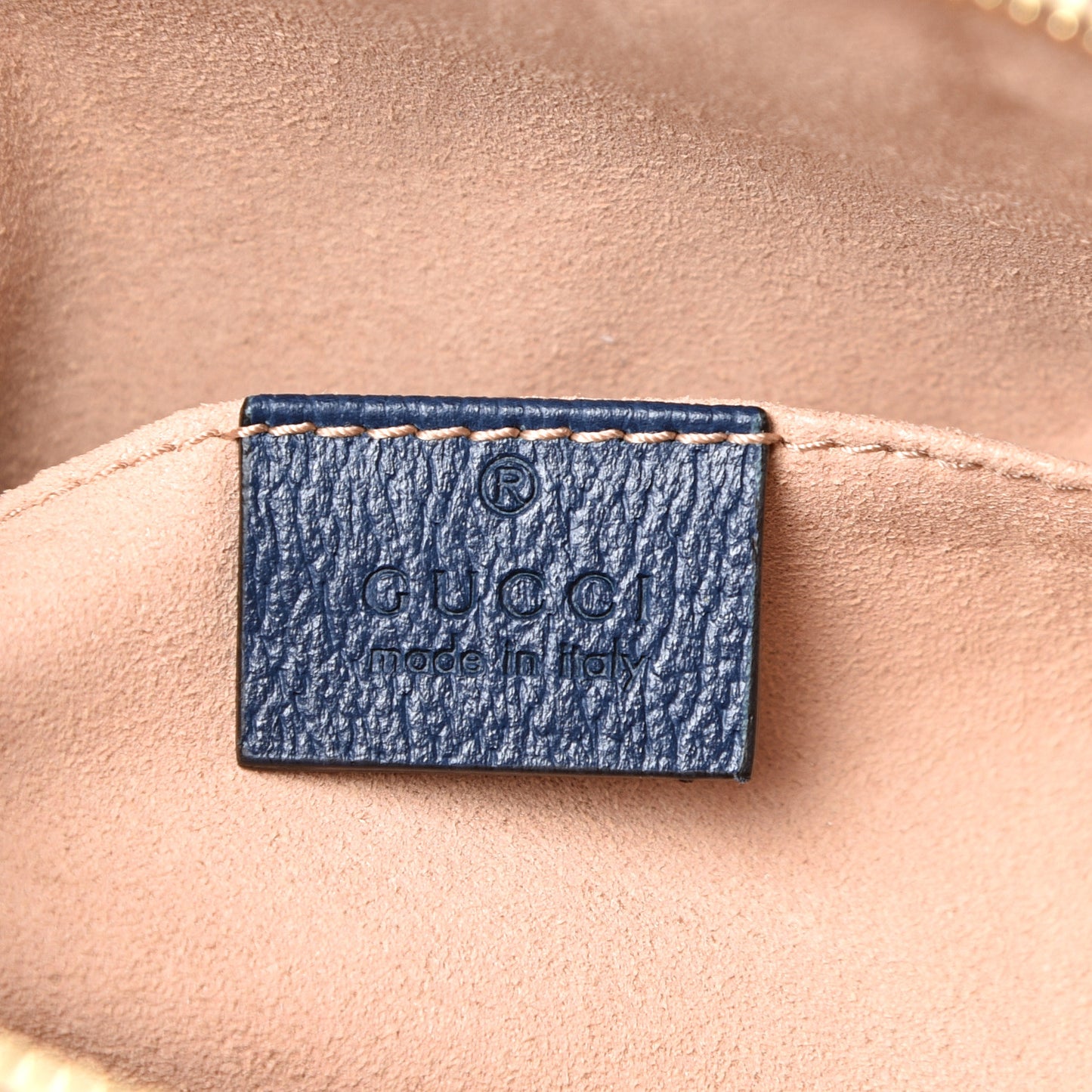 Textured Dollar Calfskin Web Small Ophidia Dome Shoulder Bag Blue Agata