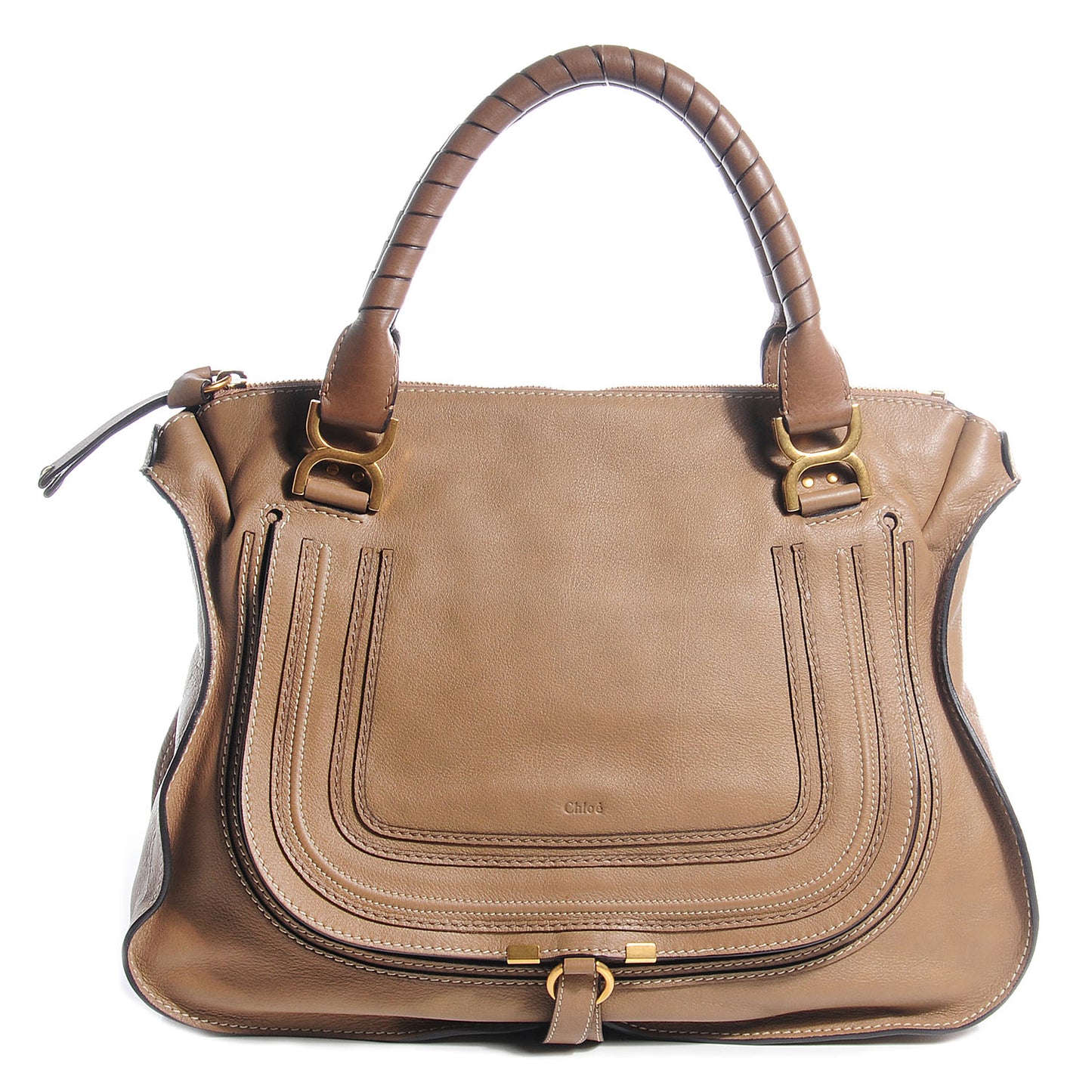 Calfskin Large Marcie Satchel Nut