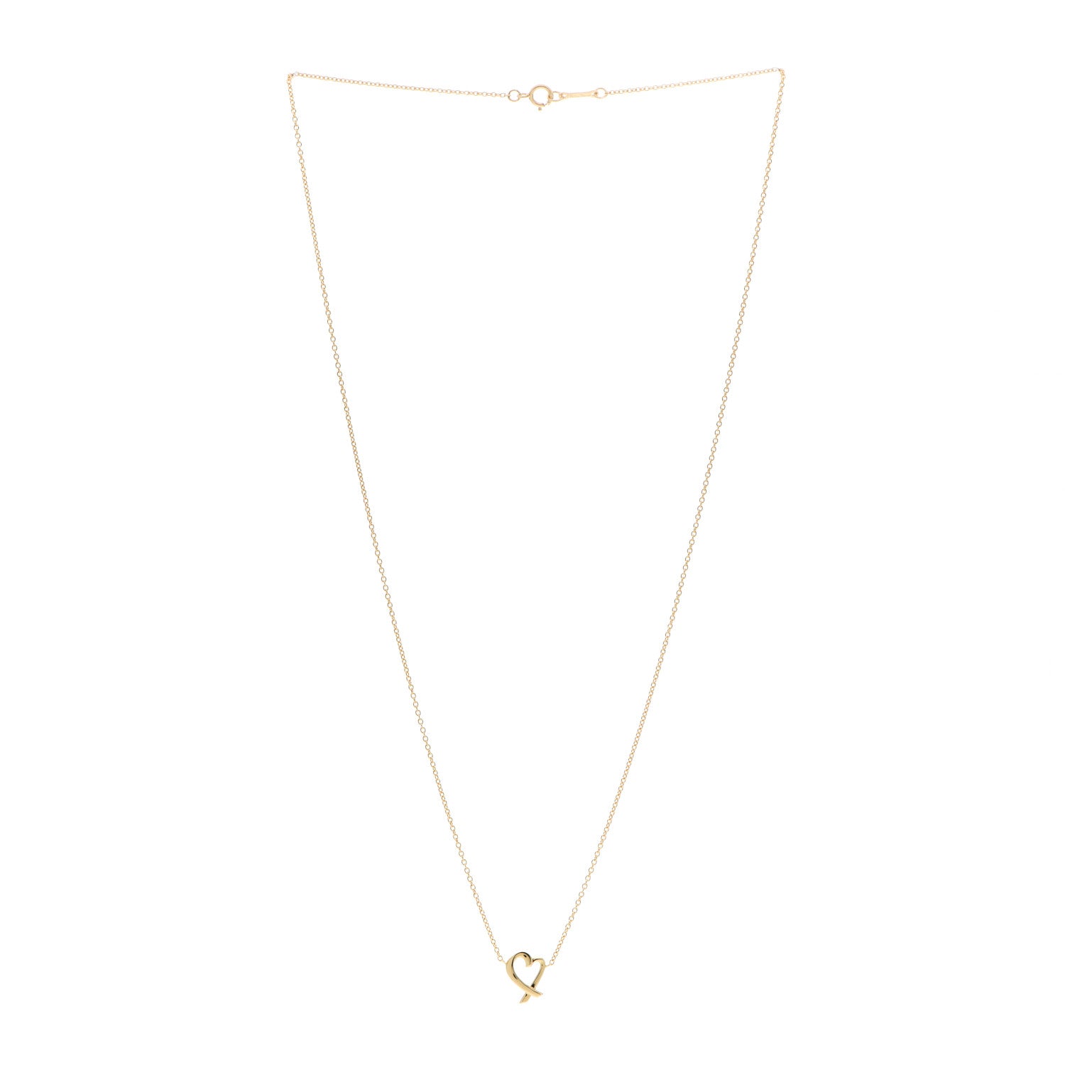 Tiffany 18K Yellow Gold Mini Paloma Picasso Loving Heart Pendant Necklace 3 of 4