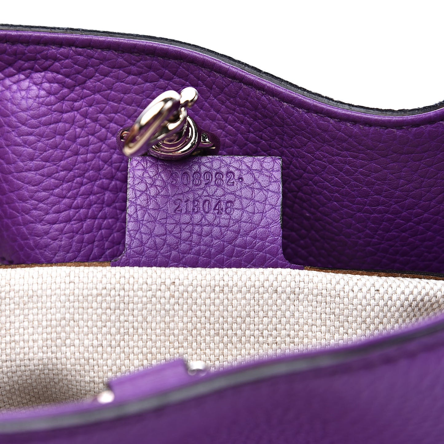 Pebbled Calfskin Medium Soho Chain Shoulder Bag Shine Purple