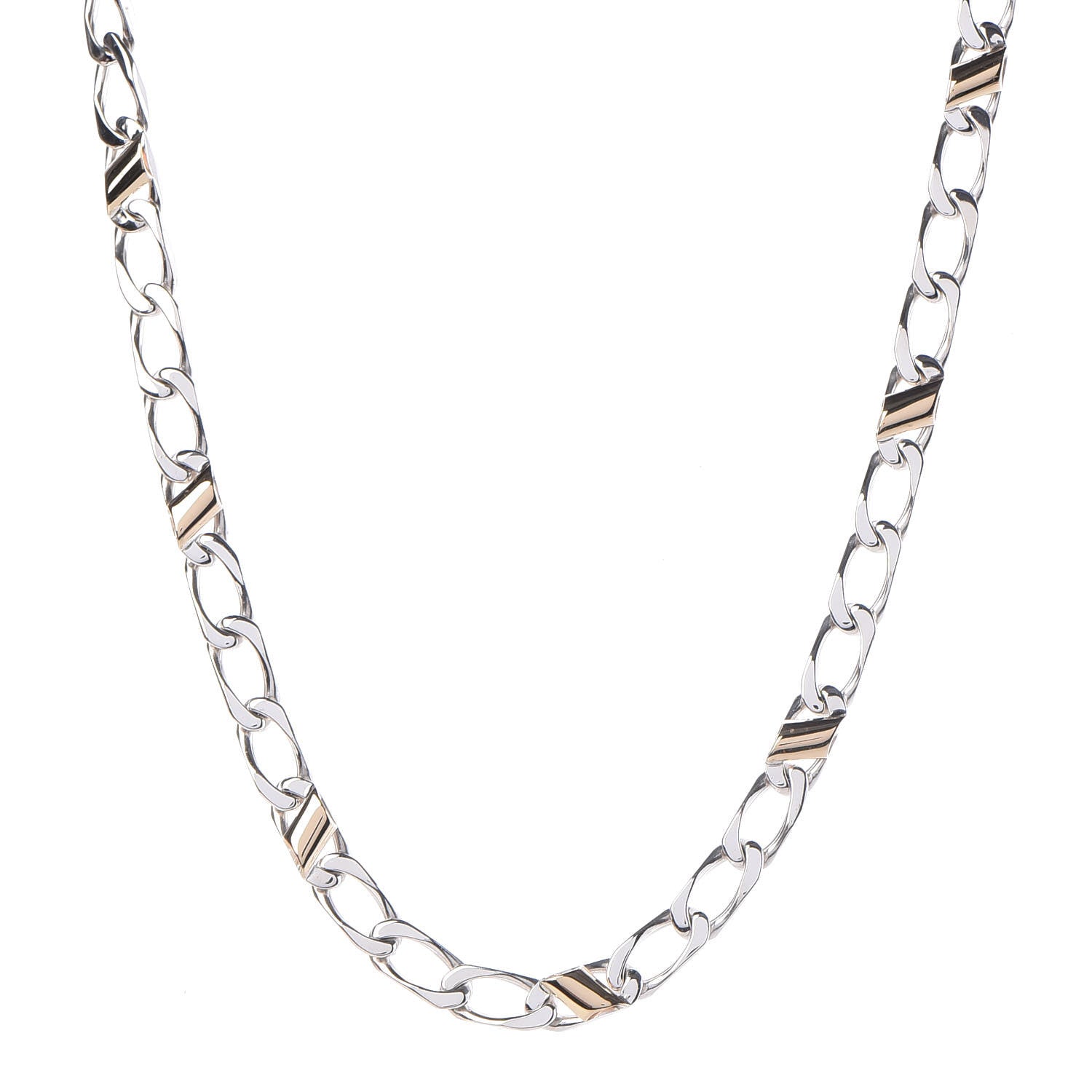 Tiffany Sterling Silver 18K Yellow Gold Curb Chain Necklace 1 of 6