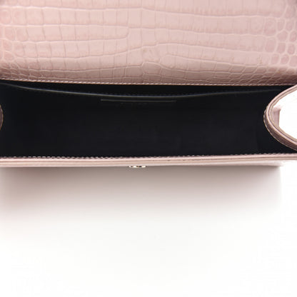 Saint Laurent Calfskin Crocodile Embossed Medium Classic Monogram Kate Tassel Satchel Powder Pink 5 of 10