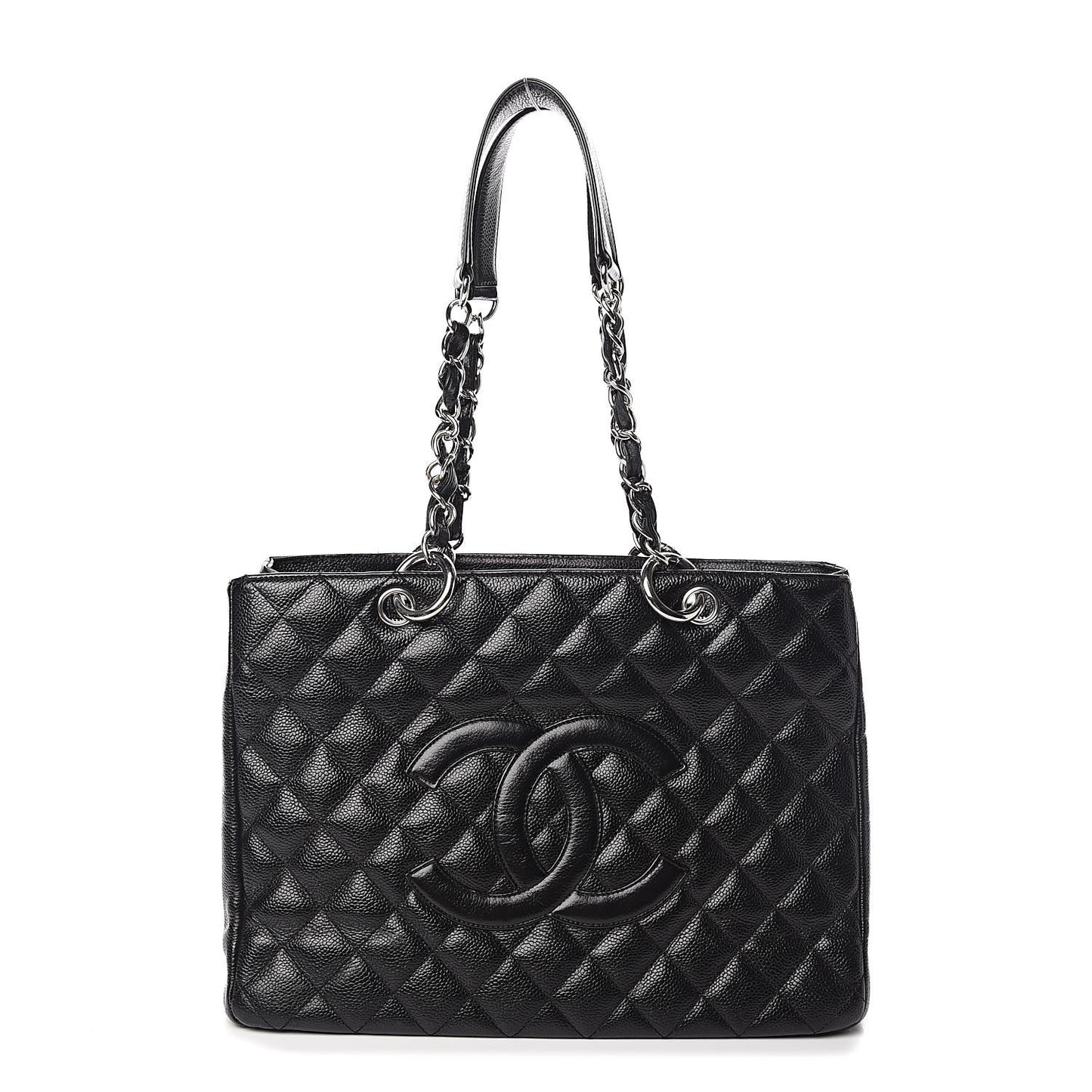 Caviar Quilted Grand Shopping Tote GST Black