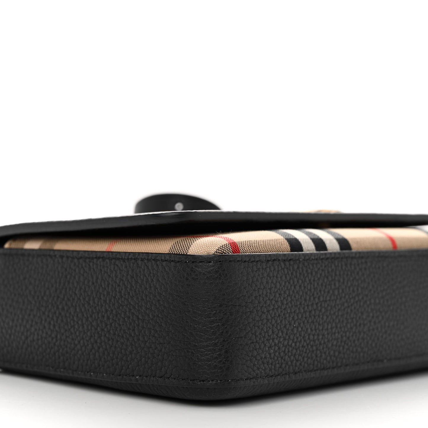 Grainy Calfskin Vintage Check Hampshire Crossbody Black
