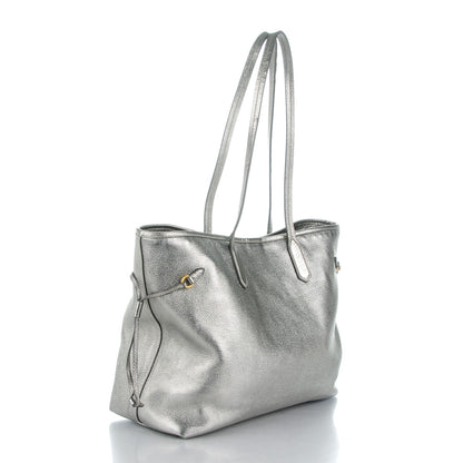 Prada Vitello Daino Shopping Tote Acciaio 3 of 9