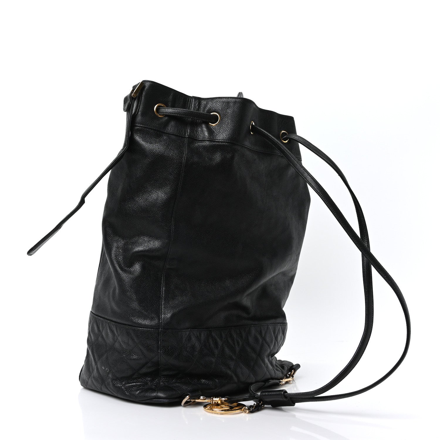 Chanel Caviar Quilted Drawstring Backpack Black 4 of 12