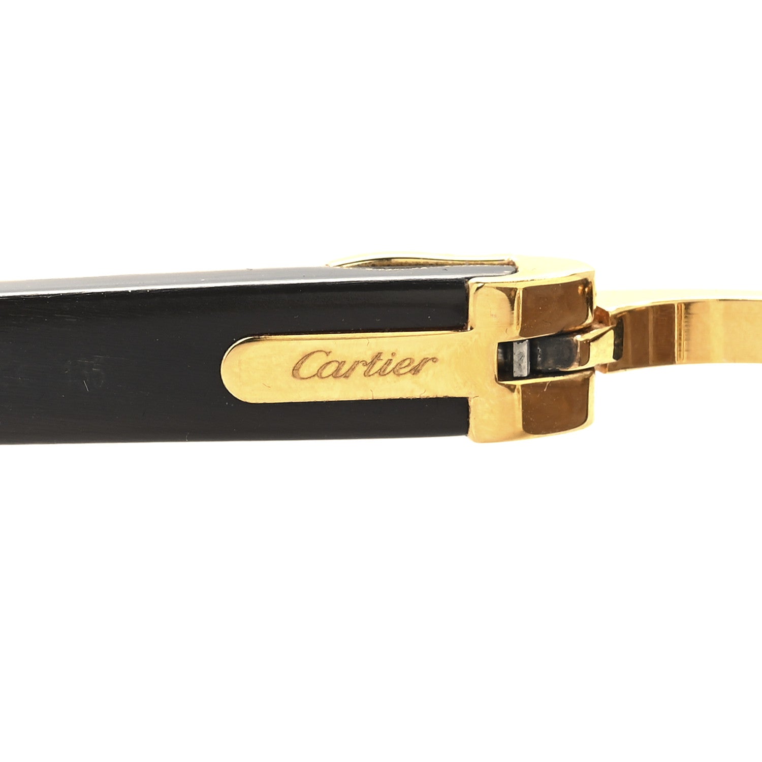Cartier Metal Buffalo Horn Square Sunglasses Gold 5 of 7