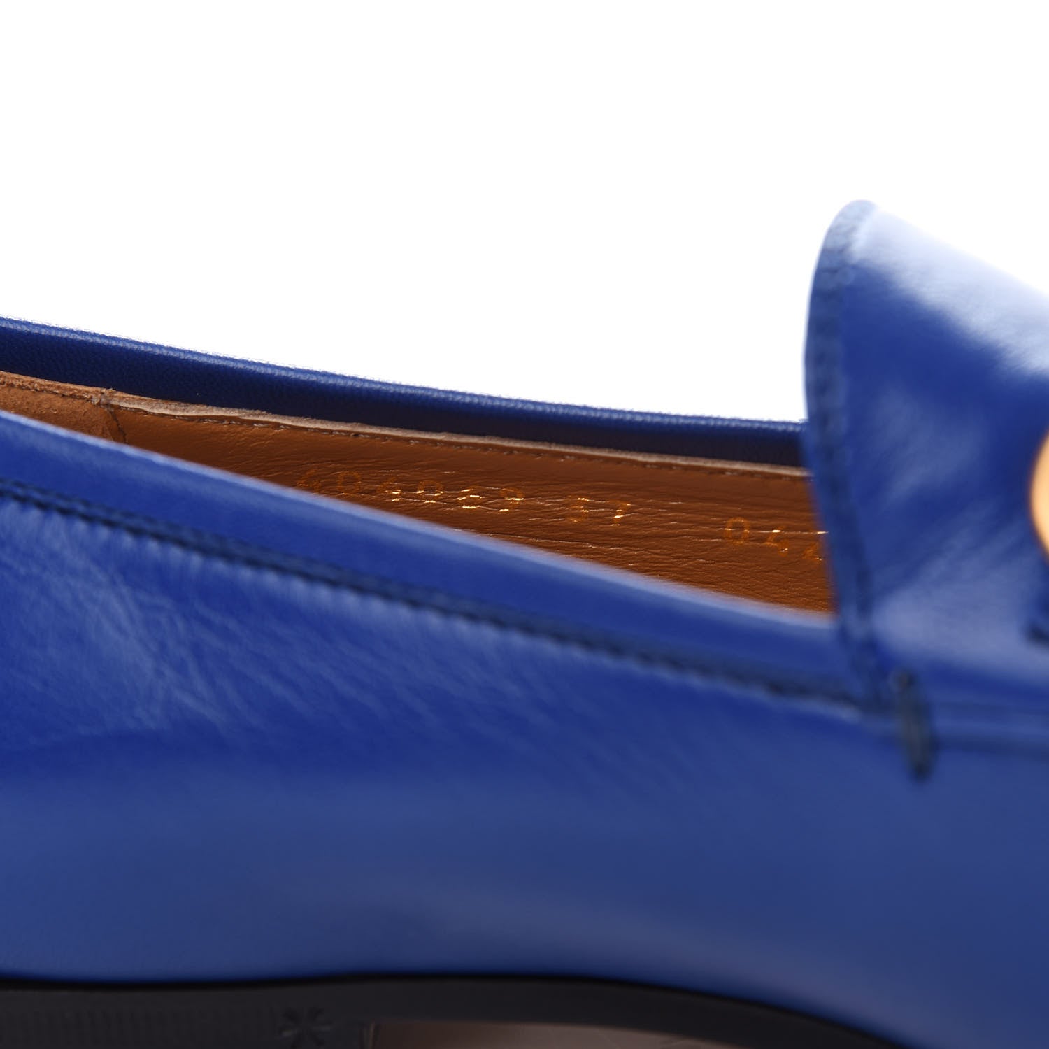 Gucci Malaga Kid Womens Jordaan Loafers 37 Electric Blue 10 of 11