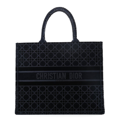 Christian Dior Velvet Cannage Large Book Tote Navy Blue 1 of 10