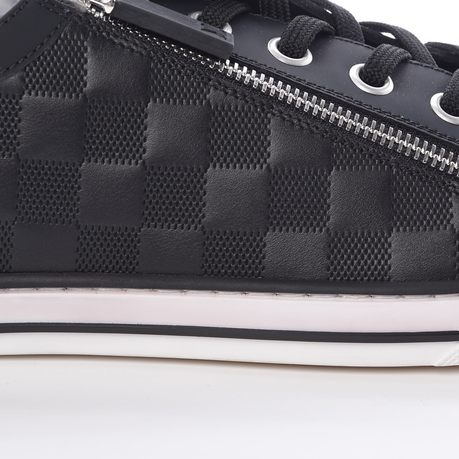 Louis Vuitton Calfskin Suede Damier Infini Aventure Zip Up Sneakers 9.5 Onyx 14 of 16