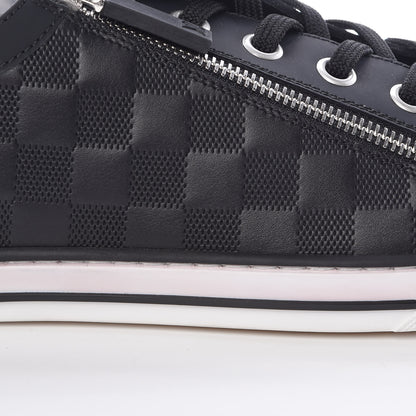 Louis Vuitton Calfskin Suede Damier Infini Aventure Zip Up Sneakers 9.5 Onyx 14 of 16