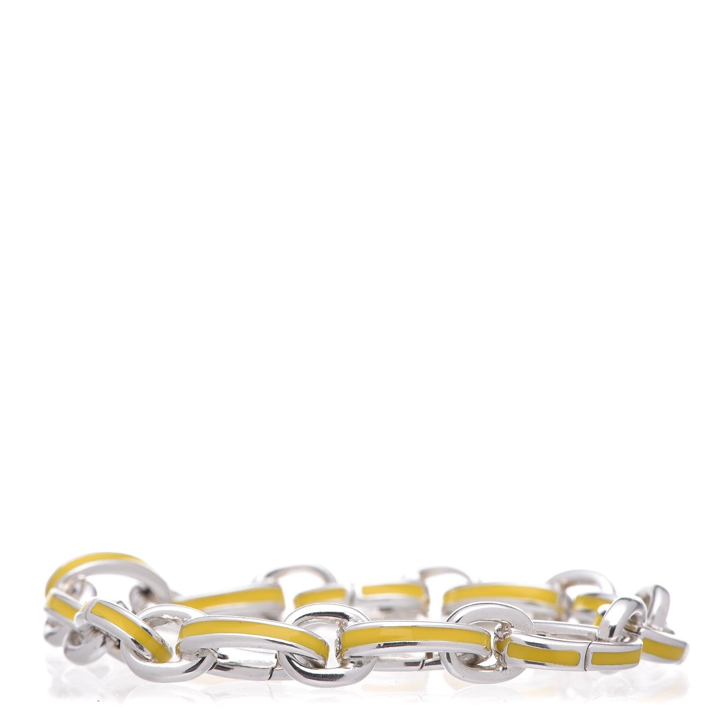Tiffany Sterling Silver Enamel Link Bracelet Yellow 1 of 8