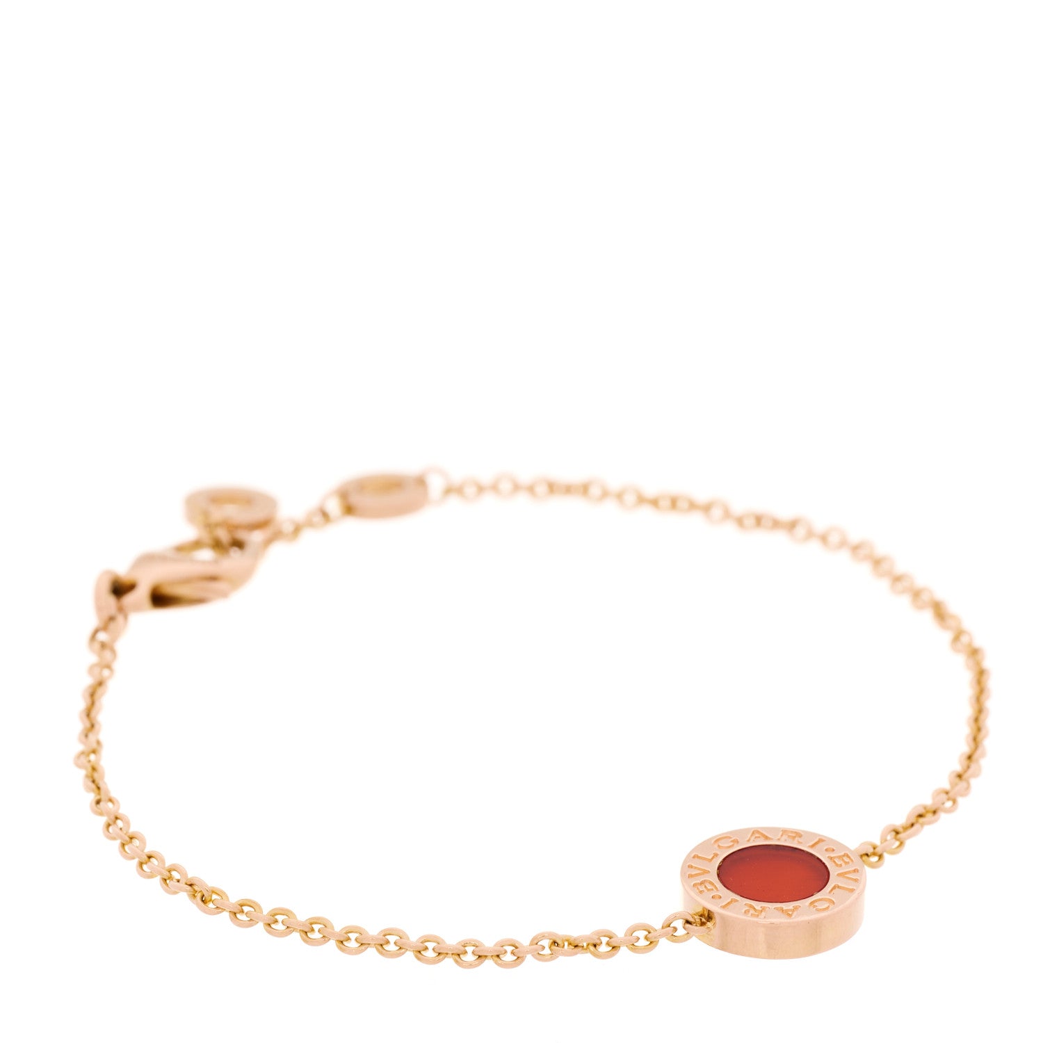 Bulgari 18K Rose Gold Mother of Pearl Carnelian BVLGARI BVLGARI Chain Bracelet 3 of 8