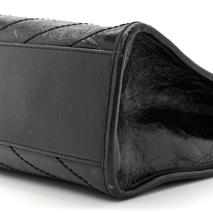 Saint Laurent Crinkled Calfskin Matelasse Monogram Medium Niki Shopper Tote Black 9 of 17