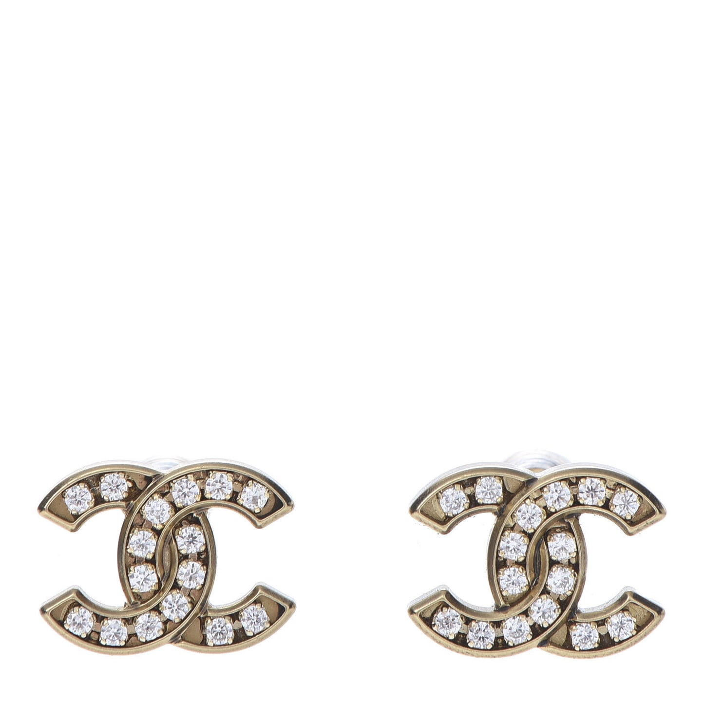 Crystal CC Earrings Gold