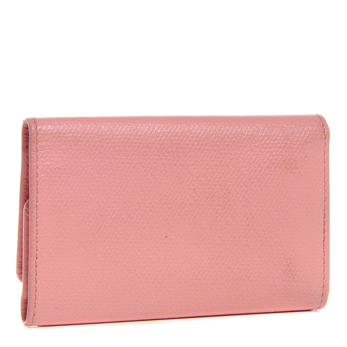 Grained Calfskin CC Button 6 Key Holder Pink