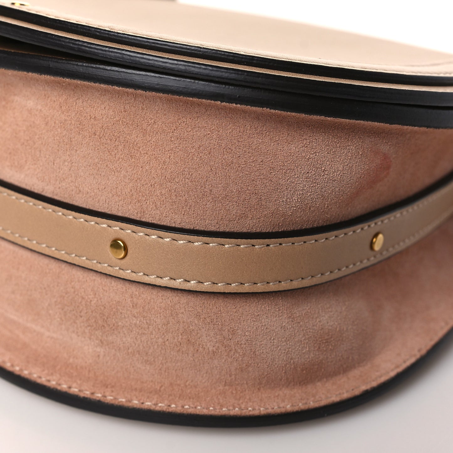 Calfskin Suede Small Nile Bracelet Bag Biscotti Beige