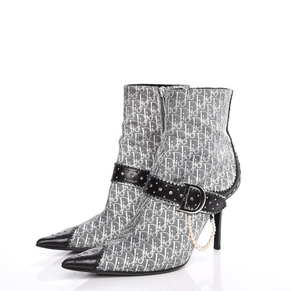 Christian Dior Monogram Trick Pearl Ankle Boots 36.5 Gris Moyen 3 of 14