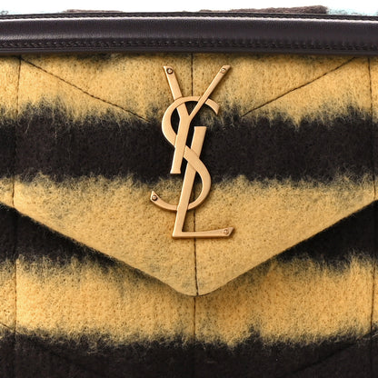 Saint Laurent Tie Dye Wool Quilted Small Loulou Puffer Monogram Chain Satchel Yellow Pacific Blue Dark Pecan 9 of 11