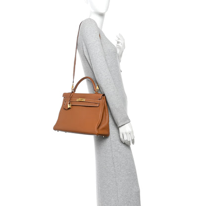 Hermes Togo Kelly Retourne 32 Gold 2 of 17