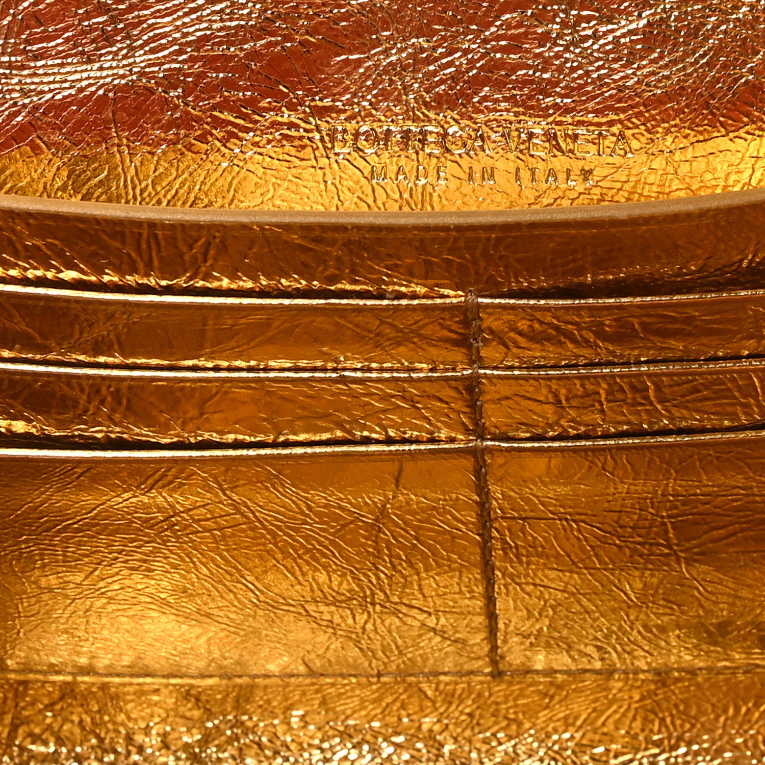 Bottega Veneta Metallic Lambskin Intrecciato Long Andiamo Top Handle Clutch Gold 6 of 7