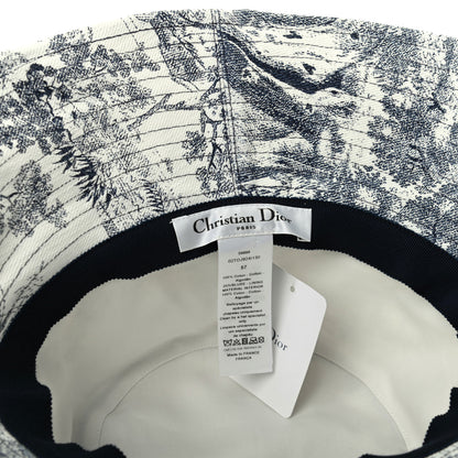 Christian Dior Cotton Toile De Jouy Bucket Hat 57 Blue 7 of 9