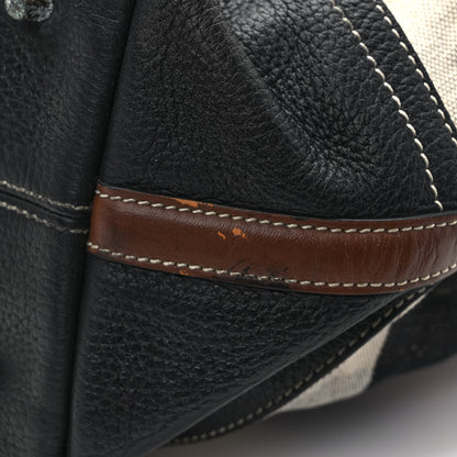 Burberry Grainy Calfskin House Check Canvas Small Heston Crossbody Tan Black 14 of 19