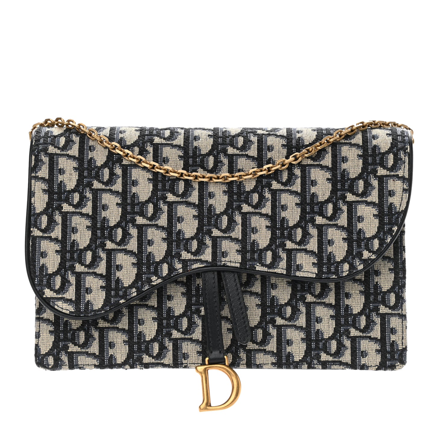 Oblique Saddle Chain Pouch Blue