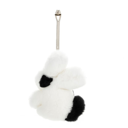 Prada Fur Rabbit Charm White Black 1 of 5