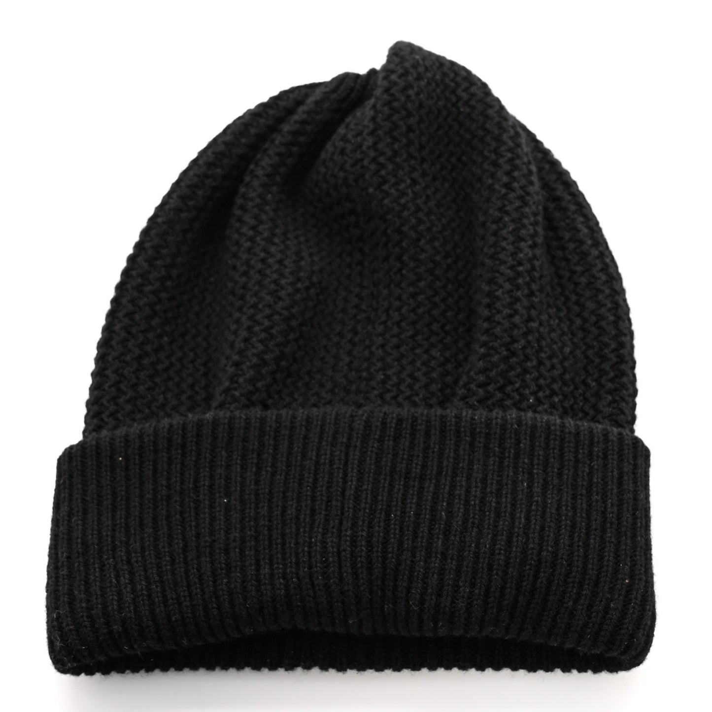 Cashmere Sequin Logo Beanie Hat Black Gold