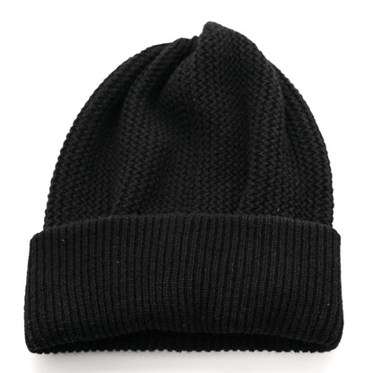 Chanel Cashmere Sequin Logo Beanie Hat Black Gold 3 of 5