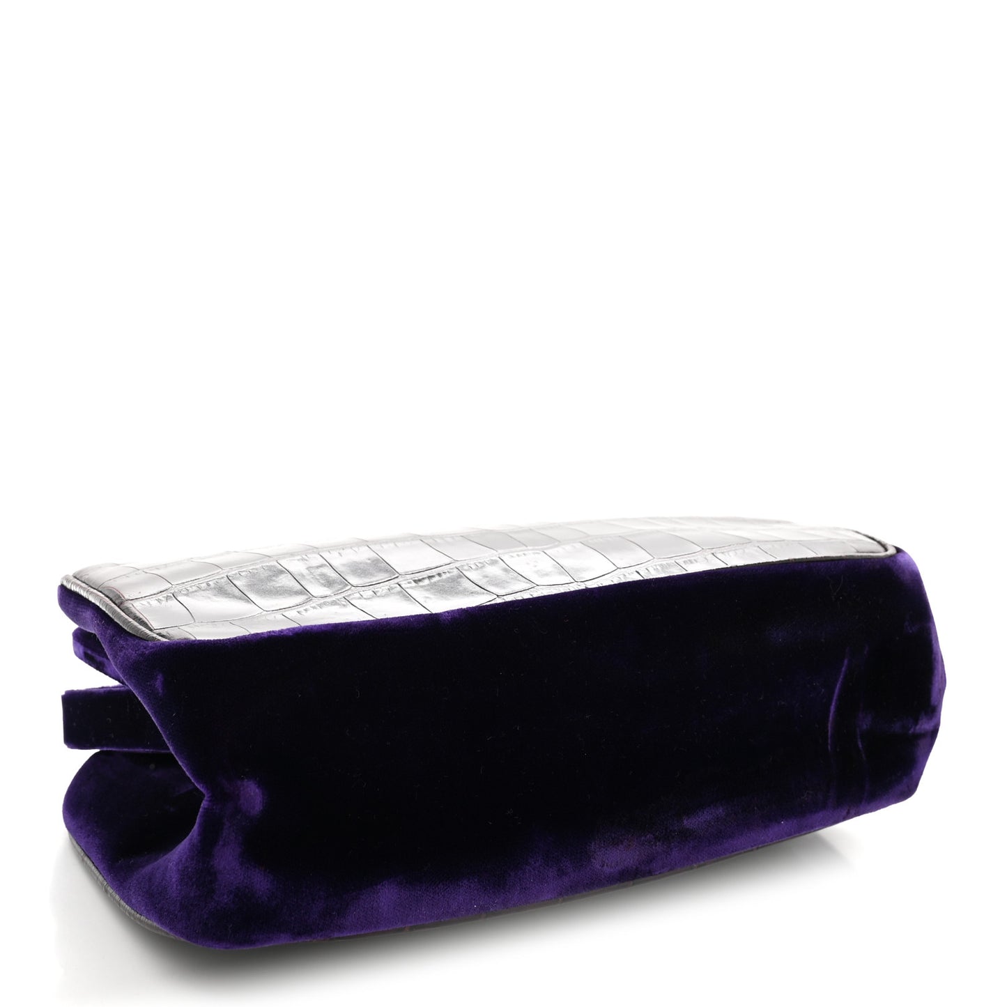 Crocodile Velvet Frame Bag Purple