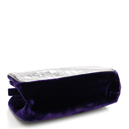 Prada Crocodile Velvet Frame Bag Purple 4 of 10
