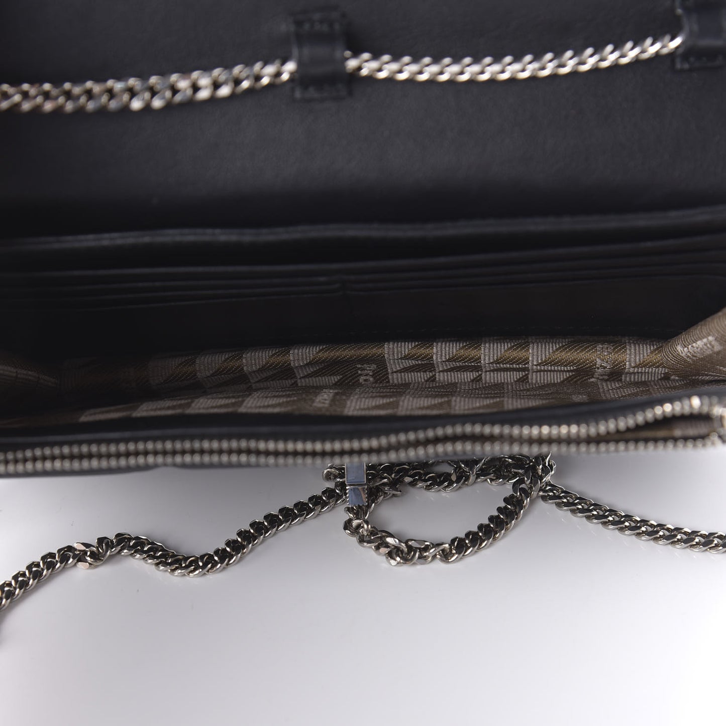 Smooth Calfskin PS11 Chain Wallet Black