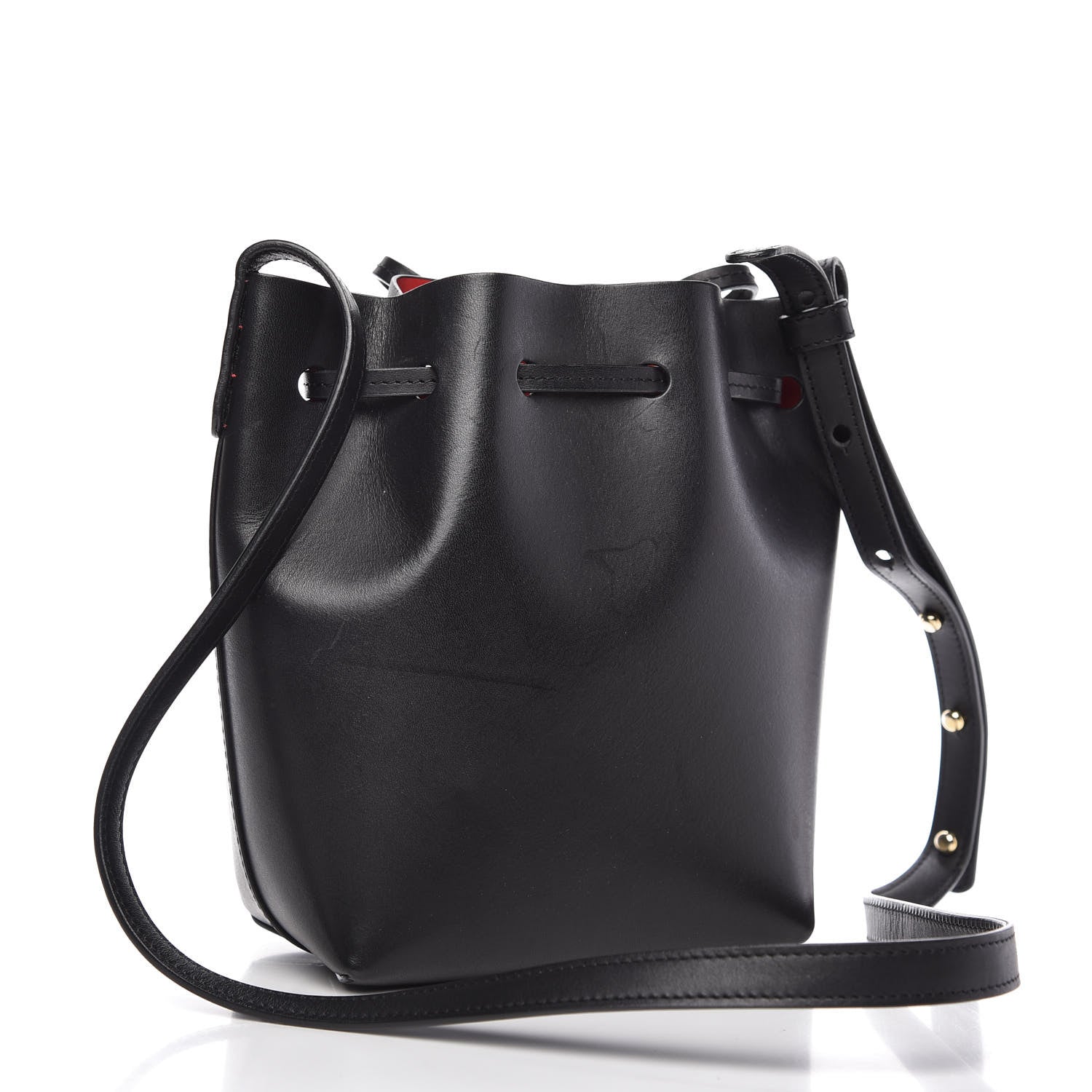 Mansur Gavriel Vegetable Tanned Calfskin Mini Mini Bucket Bag Black Flamma 3 of 8