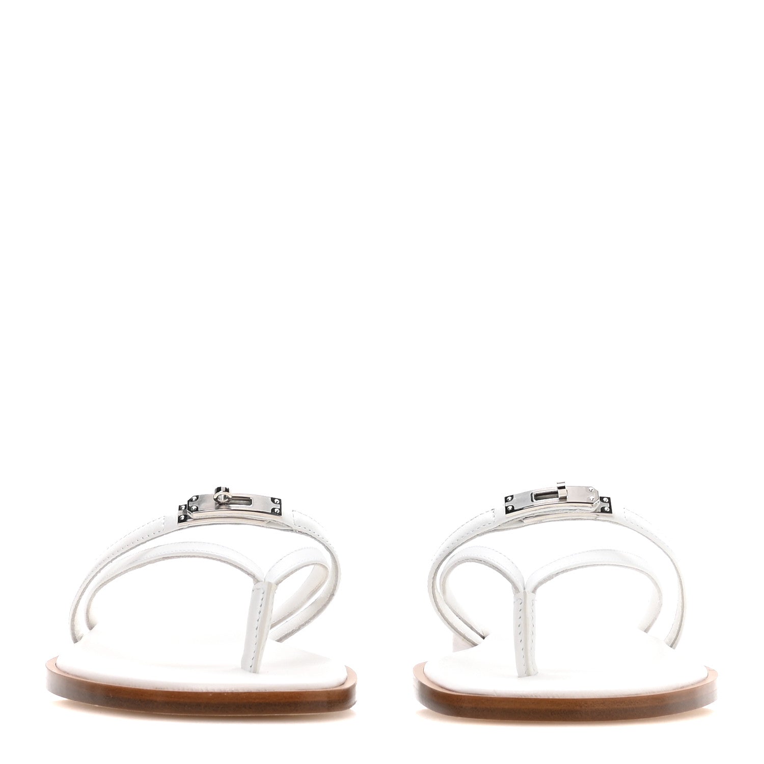 Hermes Calfskin Miss Sandals 38 White 3 of 8