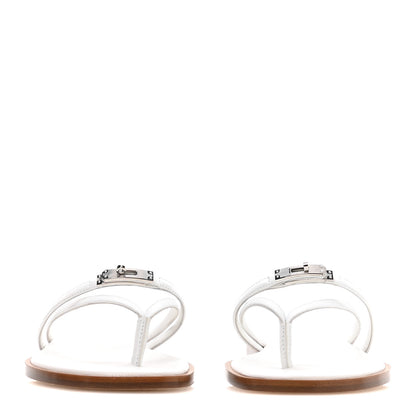 Hermes Calfskin Miss Sandals 38 White 3 of 8