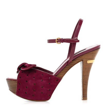 Louis Vuitton Suede Wooden Platform Sandals 39 1 of 12