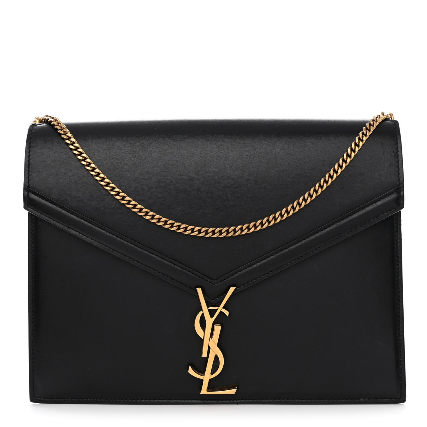 Smooth Calfskin Monogram Cassandra Clasp Bag Black Rouge Legion