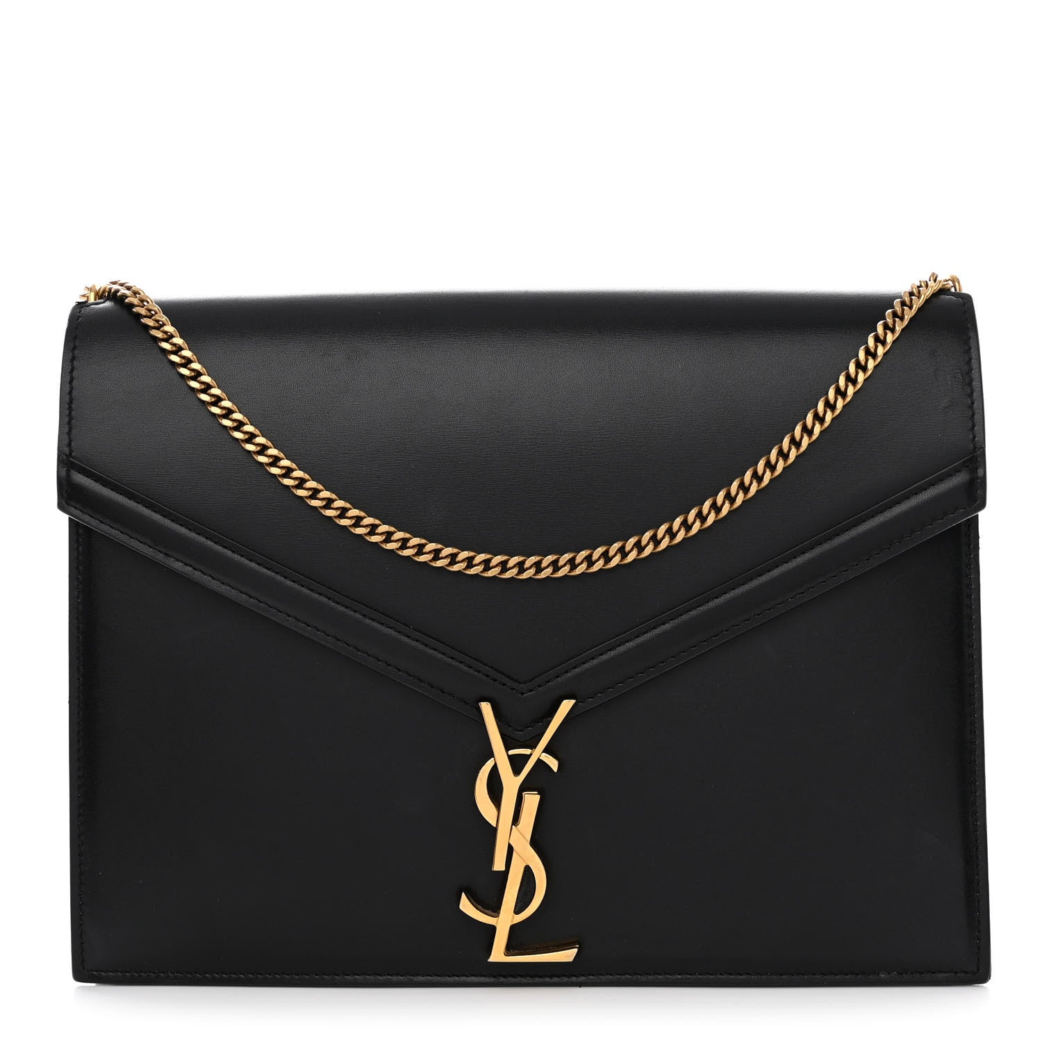 Saint Laurent Smooth Calfskin Monogram Cassandra Clasp Bag Black Rouge Legion 1 of 17