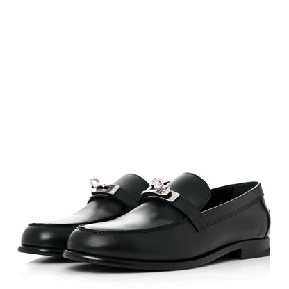 Hermes Calfskin Womens Destin Loafers 35.5 Black 3 of 8